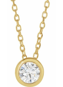 Sterling Silver 1/10 CT Natural Diamond Bezel-Set 16-18