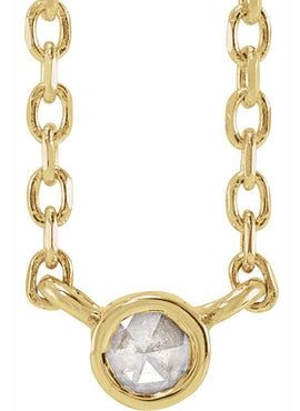Platinum 1/3 CT Rose-Cut Natural Diamond Bezel-Set 18