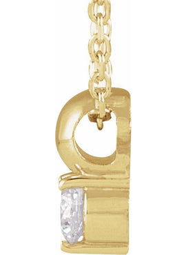 14K Yellow Gold 1/6 CT Natural Diamond Bead Pendant