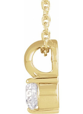 14K Yellow Gold 1/6 CT Natural Diamond Bead Pendant