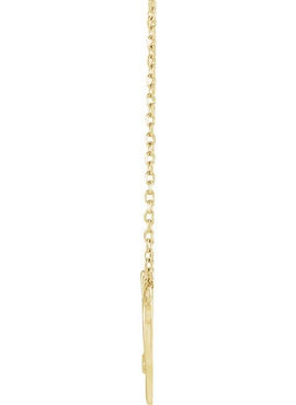 14K White Gold .0025 CT Natural Diamond Heart & Cross Necklace Center