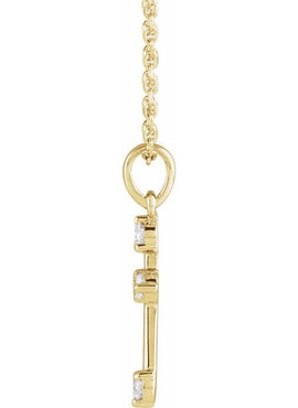 14K White Gold .07 CTW Natural Diamond Cross Pendant