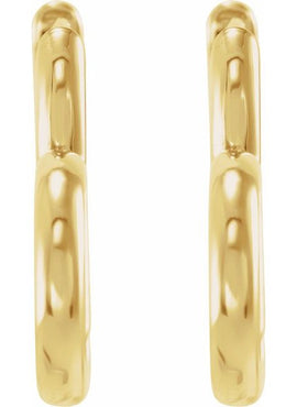 14K White Gold Hinged 15 mm Heart Huggie Hoop Earring