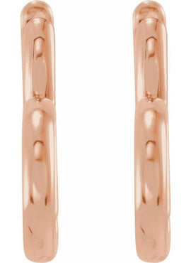 14K White Gold Hinged 15 mm Heart Huggie Hoop Earring