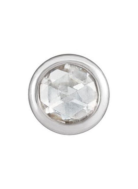 14K Rose Gold 1/8 CT Rose-Cut Natural Diamond Bezel-Set  Pendant