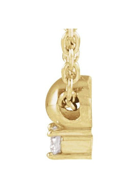 14K Yellow Gold 1/6 CT Natural Diamond Bead Pendant