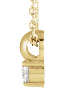 14K Yellow Gold 1/6 CT Natural Diamond Bead Pendant