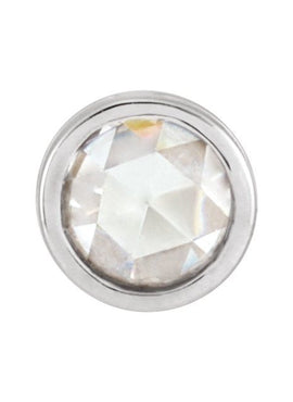 14K Rose Gold 1/8 CT Rose-Cut Natural Diamond Bezel-Set  Pendant