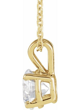 14K Yellow Gold  1/4 CT Lab-Grown Diamond Solitaire 16-18