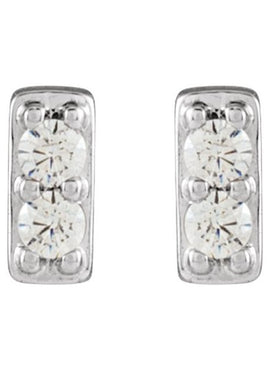 14K Yellow Gold .06 CTW Natural Diamond Bar Earrings