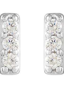 14K Yellow Gold .06 CTW Natural Diamond Bar Earrings