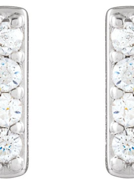 14K Yellow Gold .06 CTW Natural Diamond Bar Earrings