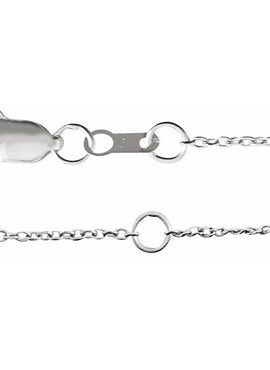 14K White Gold Engravable Skinny Bar 6 1/2-7 1/2