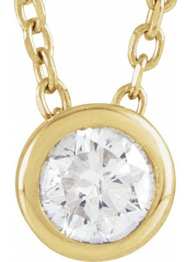 Sterling Silver 1/10 CT Natural Diamond Bezel-Set 16-18