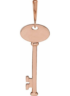 Platinum Engravable Key Pendant