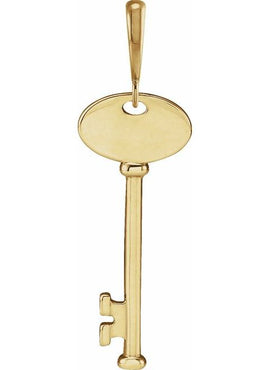 Platinum Engravable Key Pendant
