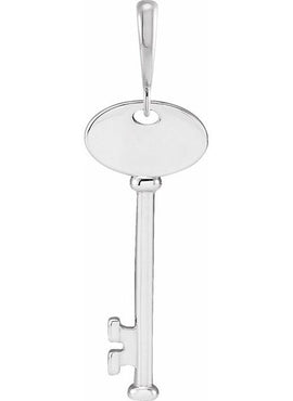 Platinum Engravable Key Pendant