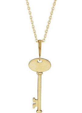 Platinum Engravable Key Pendant