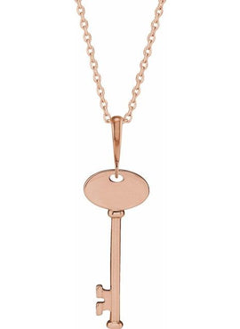 Platinum Engravable Key Pendant