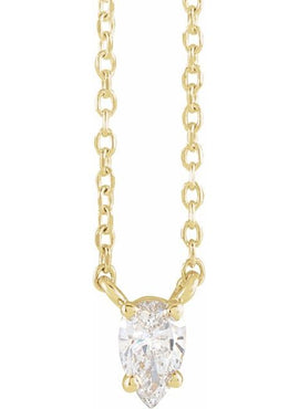 Sterling Silver 1/5 CT Natural Diamond Solitaire 16-18