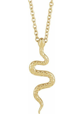 14K Rose Gold 19.5x6.7 mm Snake Pendant
