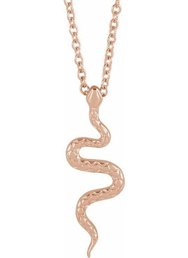14K Rose Gold 19.5x6.7 mm Snake Pendant