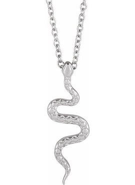 14K Rose Gold 19.5x6.7 mm Snake Pendant