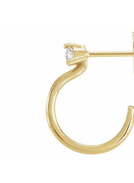 14K Yellow Gold 1/8 CTW Natural Diamond Hoop Earring
