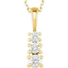 Load image into Gallery viewer, Diamond 3-Stone 18&quot; Necklace
