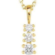 Load image into Gallery viewer, Diamond 3-Stone 18&quot; Necklace
