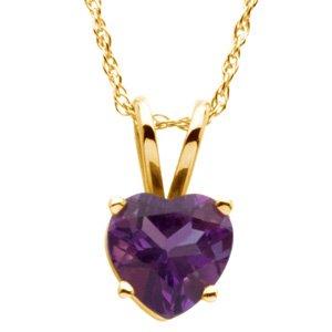 6x6 mm Heart Amethyst Solitaire 18