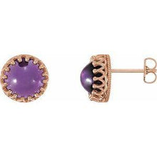 Load image into Gallery viewer, 8 mm Round Amethyst Earrings
