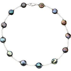 Freshwater Cultured Black Coin Pearl 18