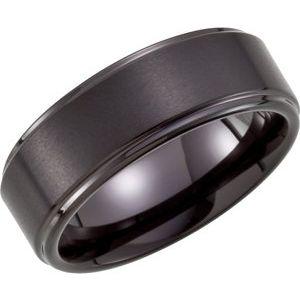 Black PVD 8 mm Ridged Band