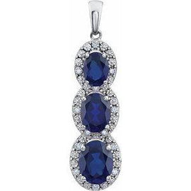 Amethyst & .04 CTW Diamond Three-Stone Pendant