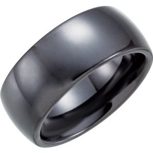 Black Ceramic Couture® 8 mm Domed Band