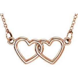 Vermeil Tiny Posh® Vermeil Double Heart 16-18