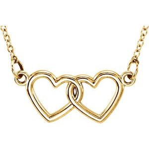 Vermeil Tiny Posh® Vermeil Double Heart 16-18