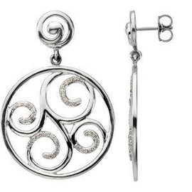 3/8 CTW Diamond Scroll Earrings