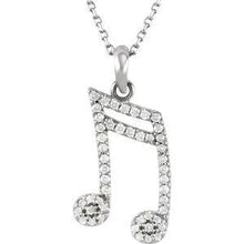 Load image into Gallery viewer, 1/5 CTW Diamond Double Sixteenth Note 16&quot; Necklace
