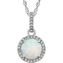 Load image into Gallery viewer, Created Opal &amp; 1/10 CTW Diamond 18&quot; Necklace
