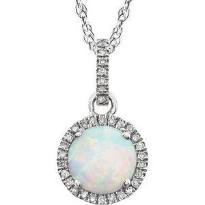 Created Opal & 1/10 CTW Diamond 18