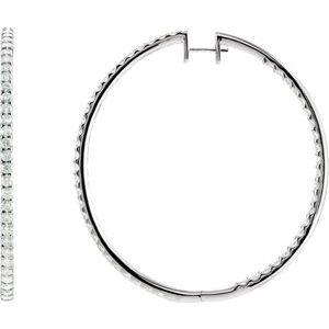 5 CTW Diamond Inside-Outside 51 mm Hoop Earrings