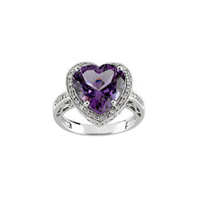 Load image into Gallery viewer, Amethyst &amp; 1/6 CTW Diamond Ring
