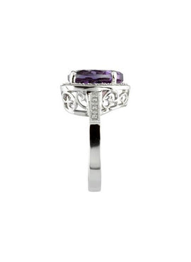 Amethyst & 1/6 CTW Diamond Ring