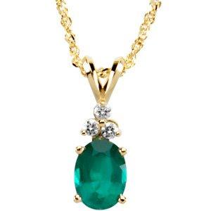 Emerald & .10 CTW Diamond 18