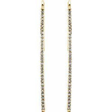 Load image into Gallery viewer, 1/4 CTW Diamond Vertical Bar Earrings
