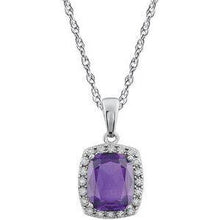 Load image into Gallery viewer, Amethyst &amp; .05 CTW Diamond 18&quot; Necklace
