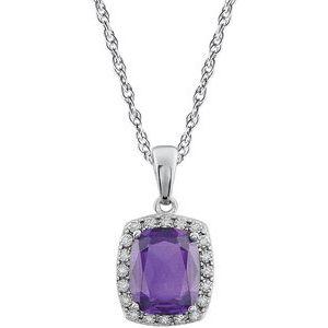 Amethyst & .05 CTW Diamond 18