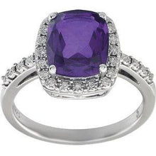 Load image into Gallery viewer, Amethyst &amp; .07 CTW Diamond Ring
